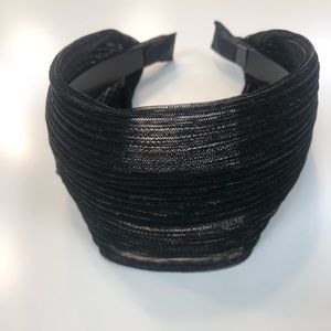 🆕 Black Wide Fabric Mixed With Lace Headband